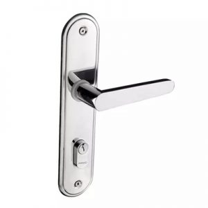 Fechadura externa de aço zamac Concept 402 com espelho cromada Pado