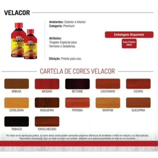 Veladura tingidor de verniz ou seladora- várias cores - Image 2