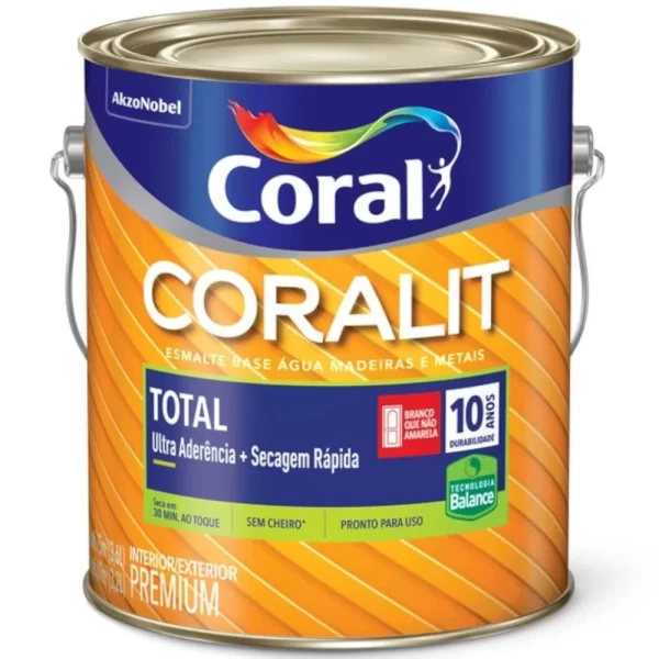 Coralit Esmalte a base de Água 3,6L - Brilhante e Acetinado
