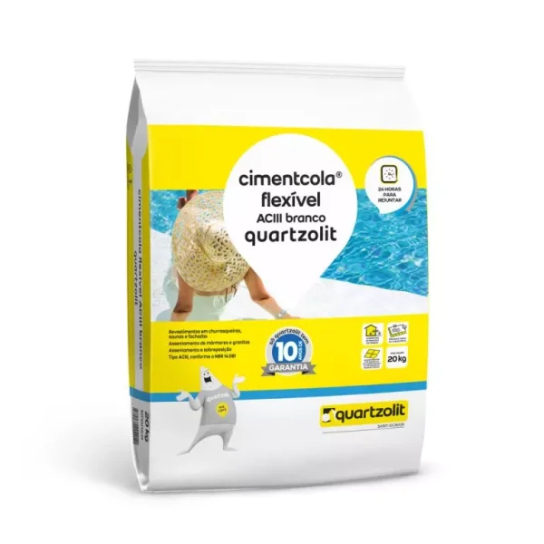 Argamassa Cimento Cola flexível ACIII Branco - Quartzolit