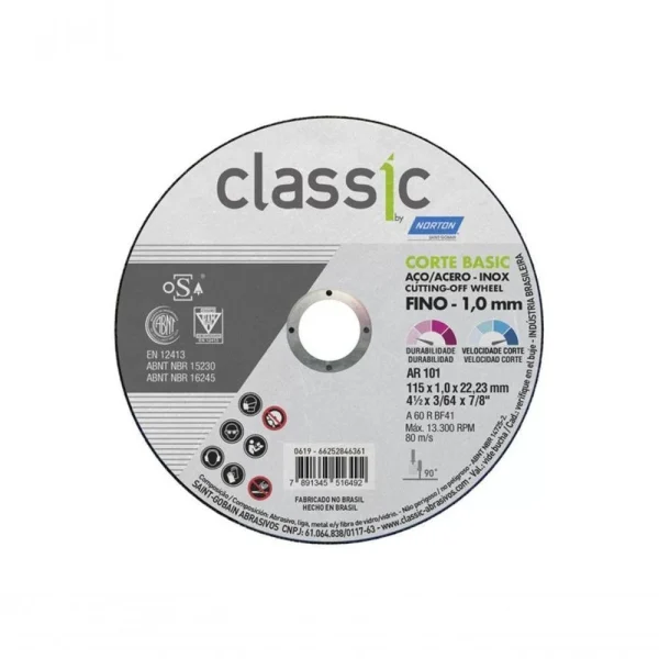 Disco p/ cortar ferro - Norton classic