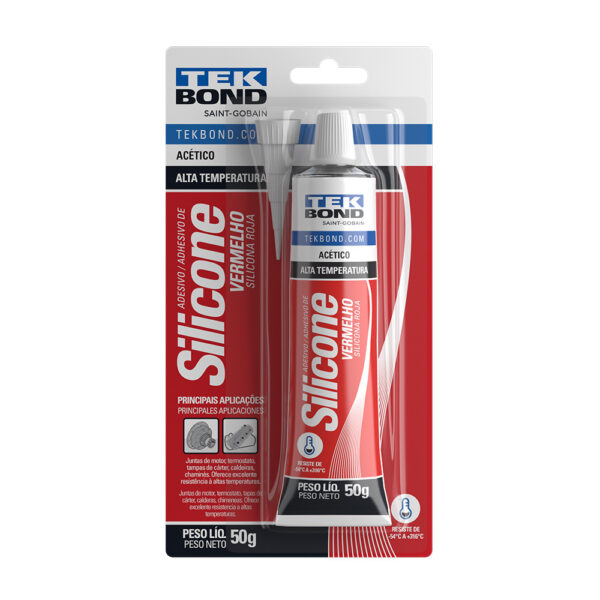 Silicone Acético Alta Temperatura Vermelho 50g
