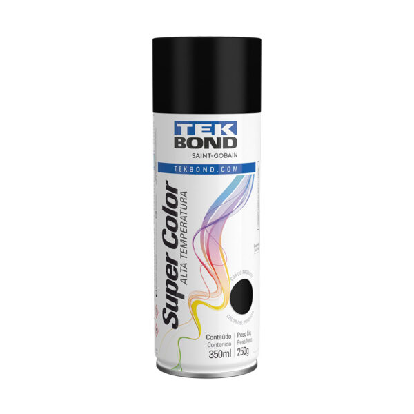 Spray Super Color Alta Temperatura Preto Brilhante
