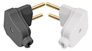 Plugue Angular 2P 10 A 250 V- Tramontina Branco e Preto